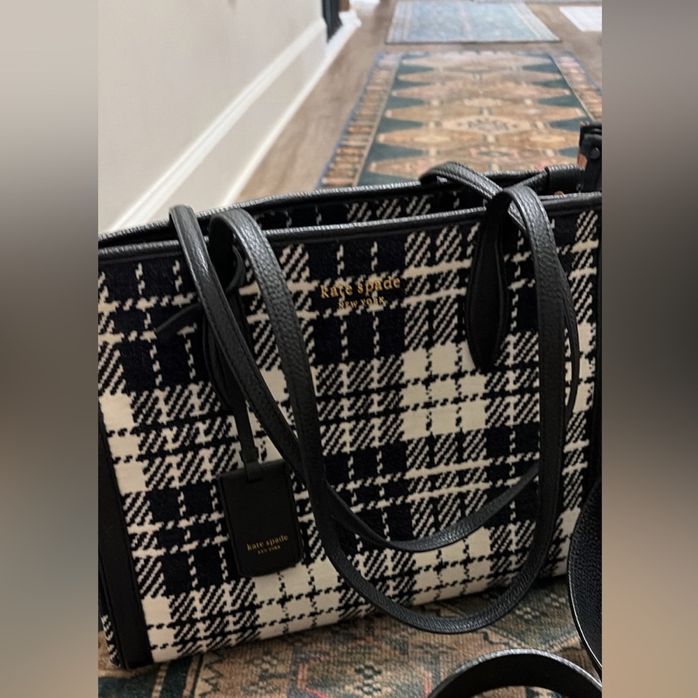 Kate Spade Black and White Checkered Tote